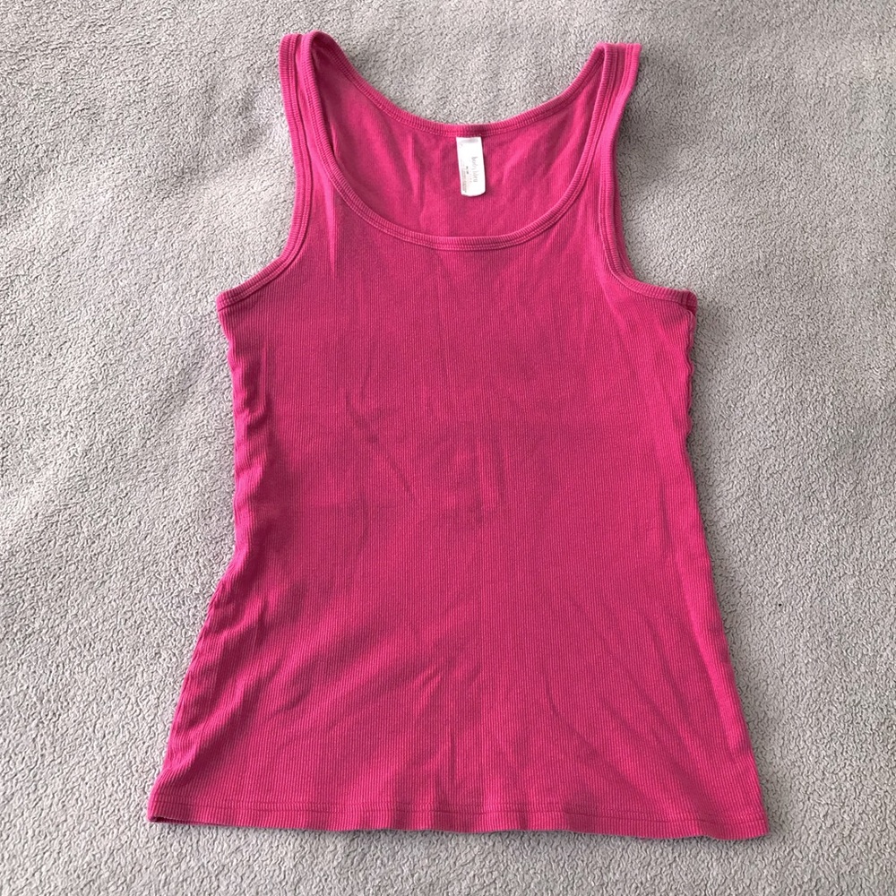Cute Hot Pink Ribbed Tank